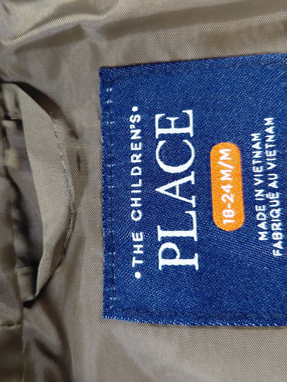 The Children's Place Olive Green Hooded Puffer Jacket 18-24m